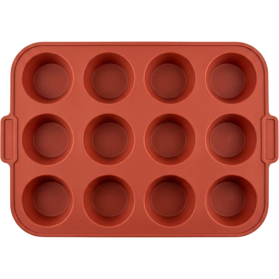 Zomra Silicone Muffin Baking Mould with 12 Cavities Brick