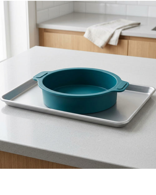 Zomra Round Silicone Cake Mould 20 cm Deep Teal - Lifestyle view