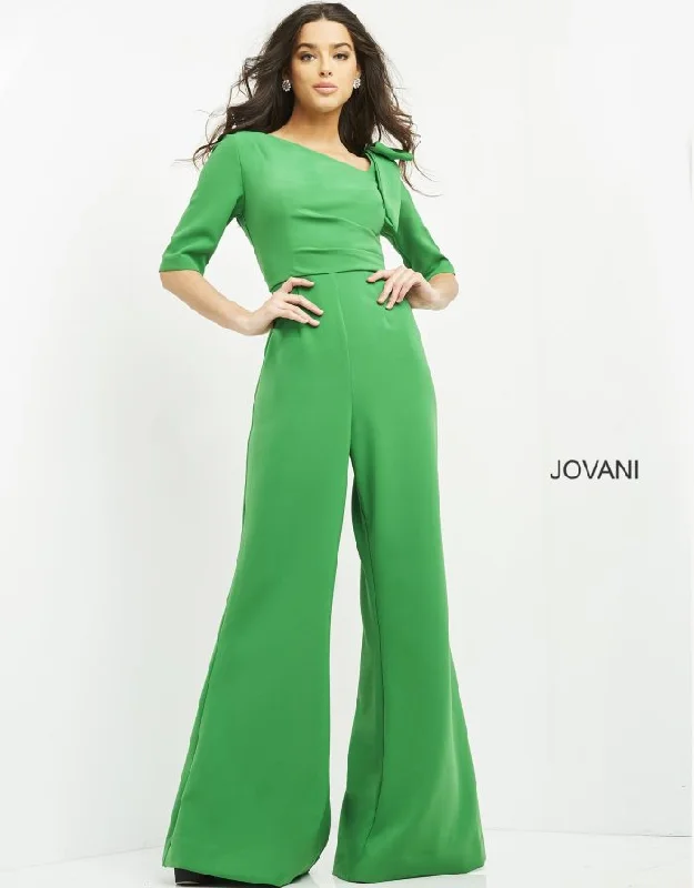 Jovani 04284 High Low Neckline Long Formal Jumpsuit