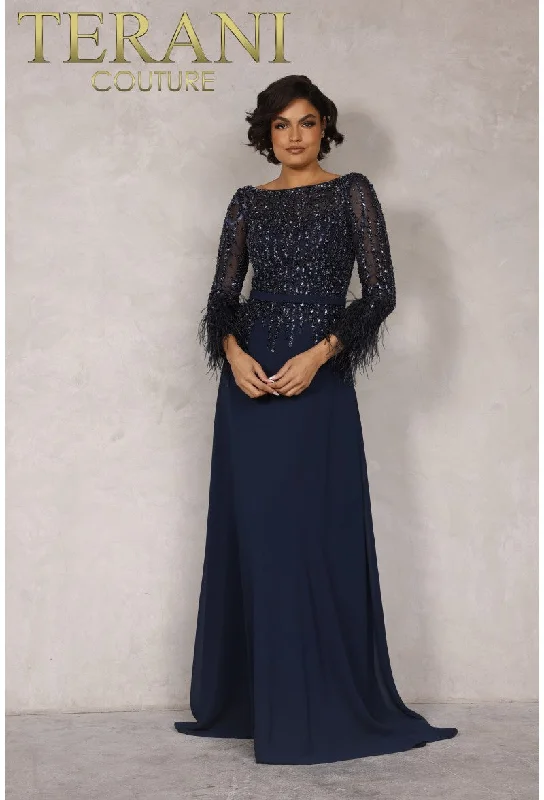 Terani Couture 1921M0473 Navy 24 Sale