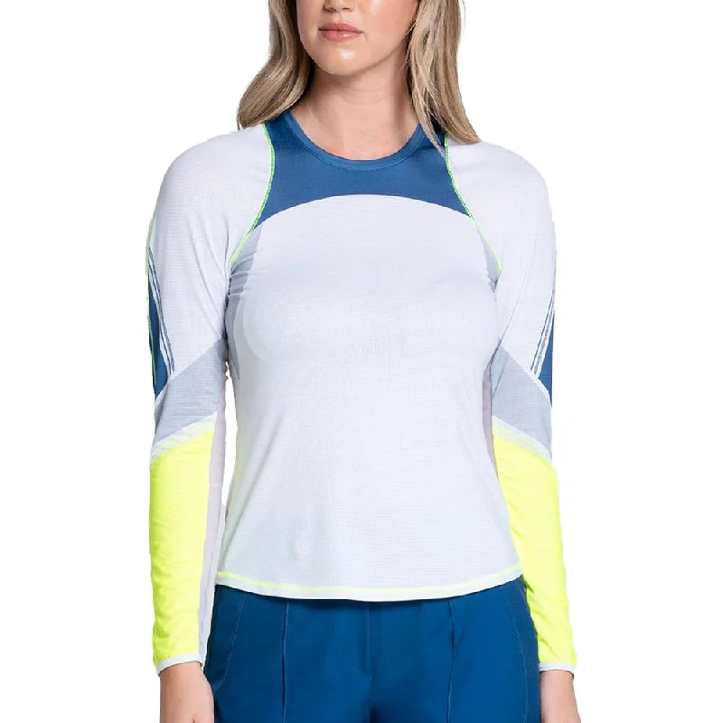 Women`s Steel Cut Long Sleeve Tennis Top Neon Yellow