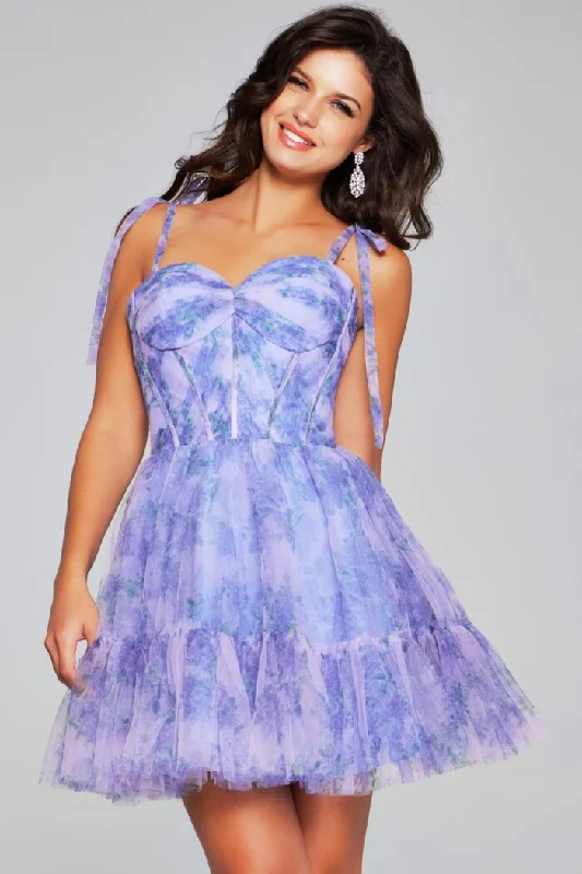 Jovani 40431 Short Printed Floral Cocktail Dress