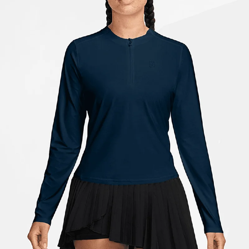 Women`s Dri-Fit Advantage Midlayer Long Sleeve Tennis Top Armory Navy