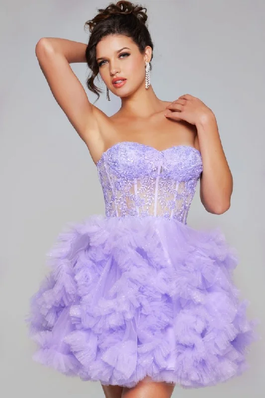 Jovani 40628 A Line Short Ruffle Homecoming Cocktail Dress