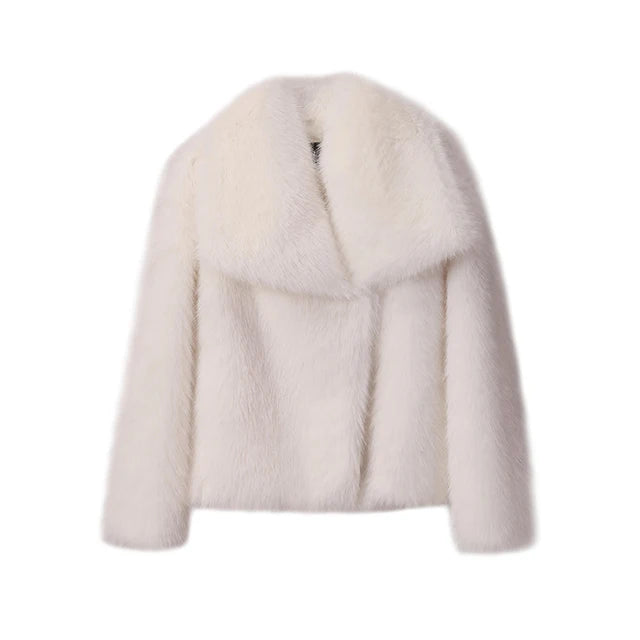 white fur coat