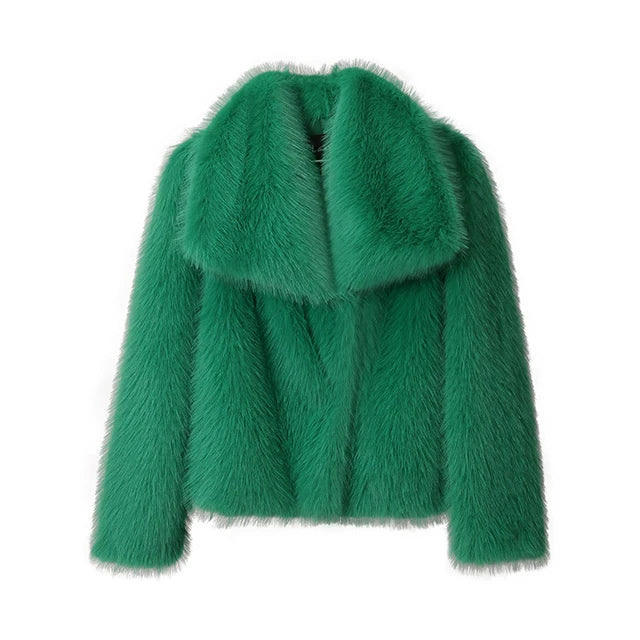 green fur coat