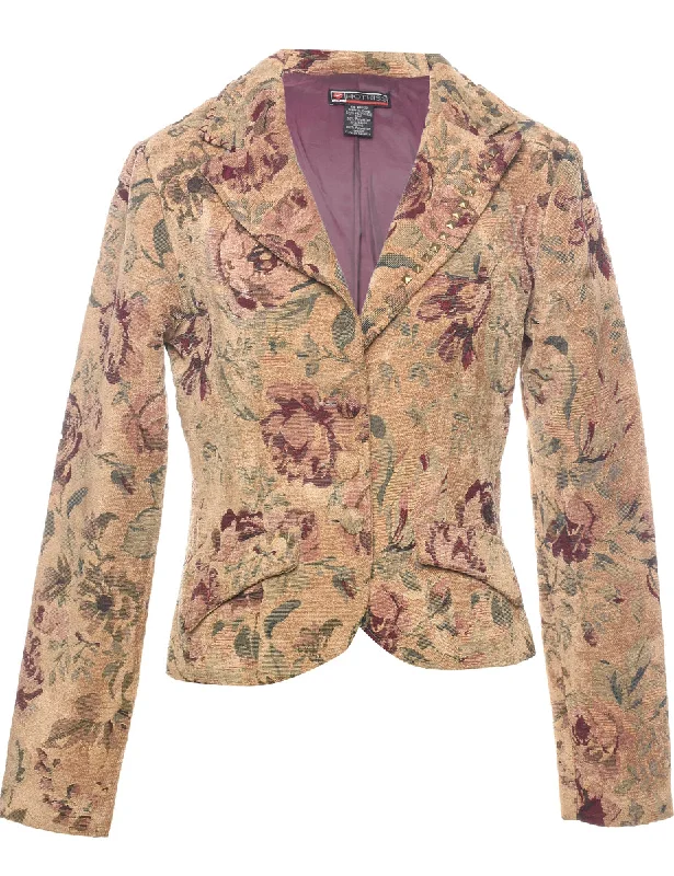 Floral Pattern Tapestry Jacket - M