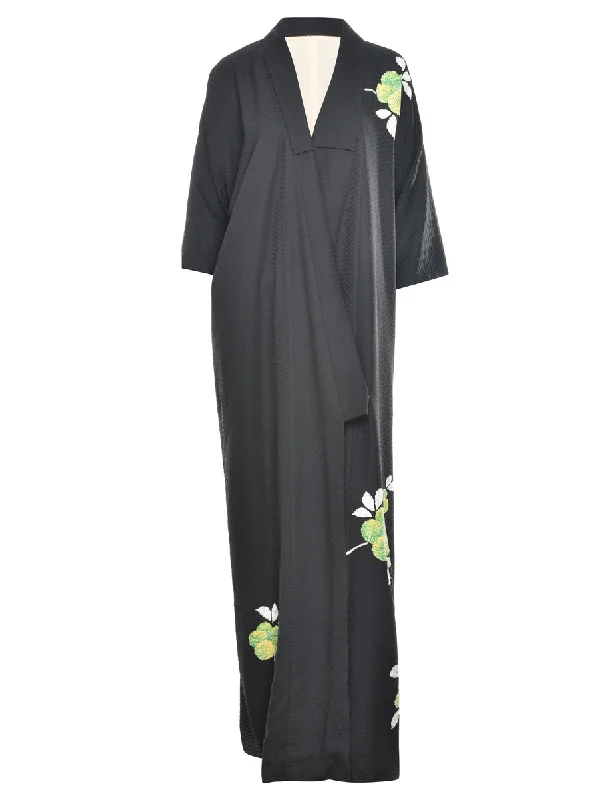 Floral Print Full Length Kimono - XL