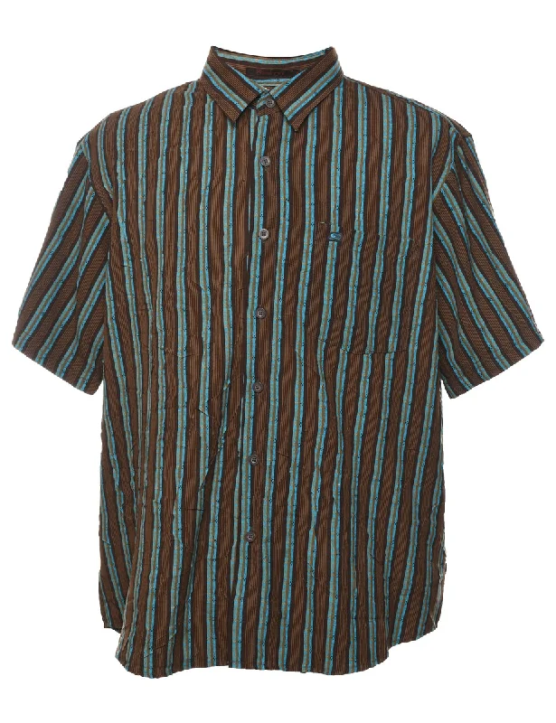 Point Zero Striped Short Sleeved Shirt - L