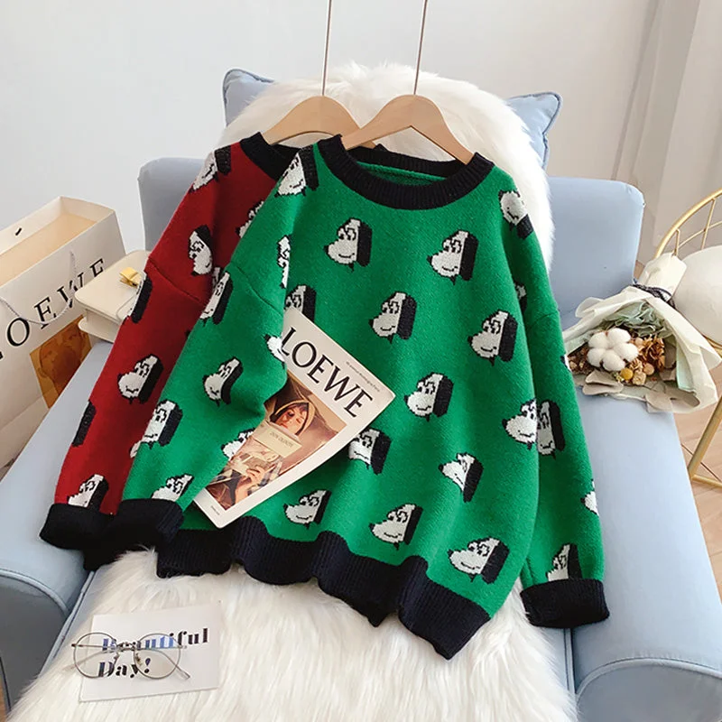 College style cute cartoon dog pattern sweater  5197