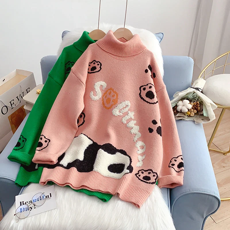 College style cute cartoon sweater loose lazy style  5234