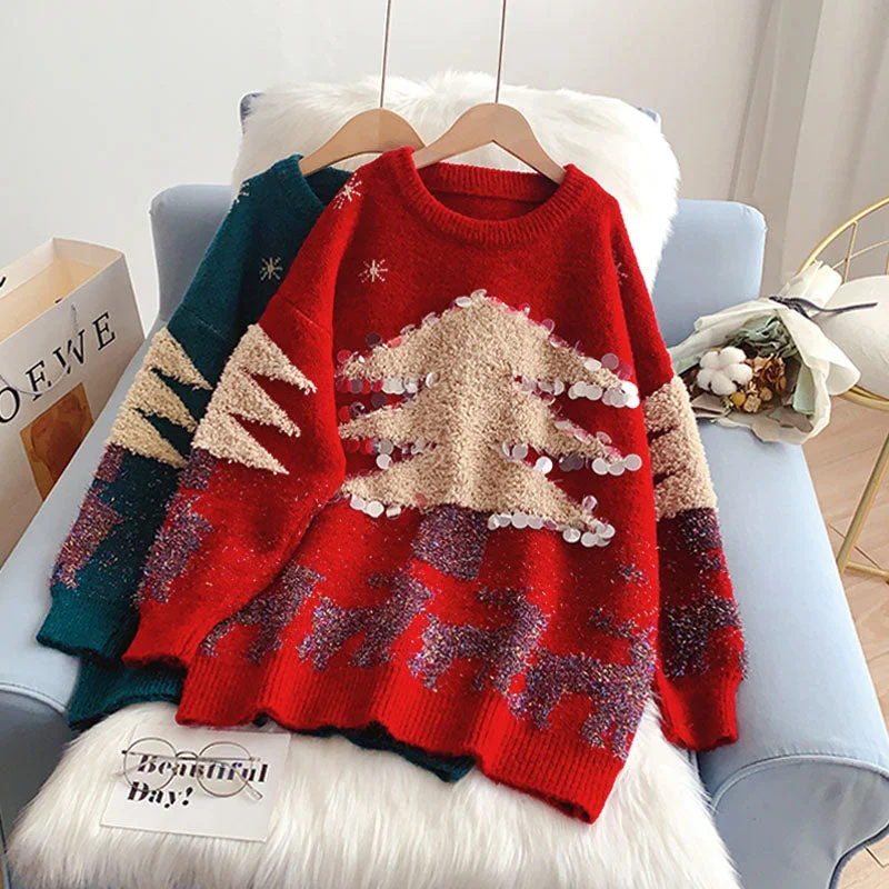 Exotic Christmas theme sweater sweater sweater top  5055