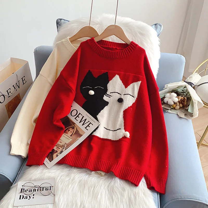 Japanese cute cartoon kitten sweater and coat  5253