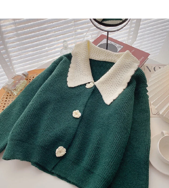 Korean style Hong Kong style casual Lapel color matching top  5917