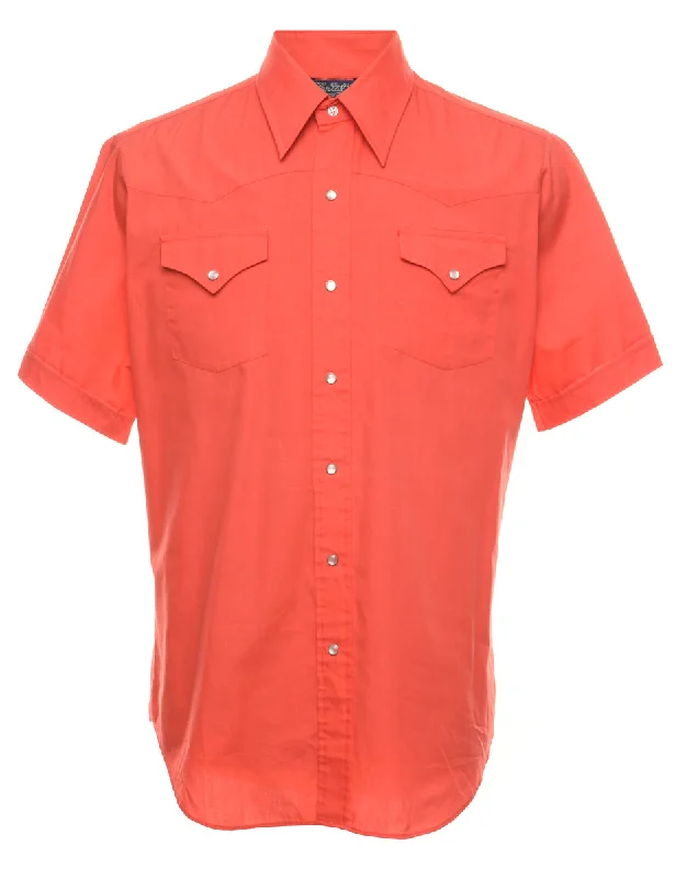 Red Short Sleeve Western Shirt - L