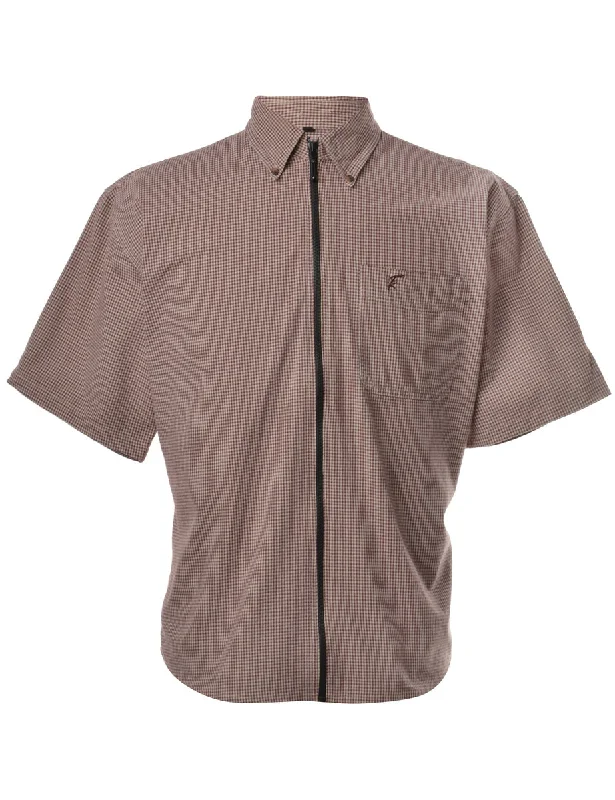 Reworked Nate Short Sleeve Shirt With Zip - XL