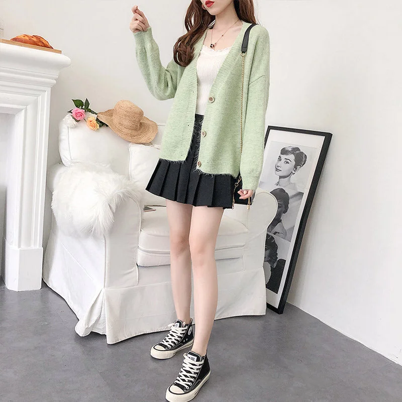 Small fresh knitted cardigan foreign coat  5269