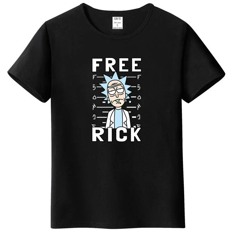 Men's high quality T-shirt short sleeve cotton crewneck loose rick and morty printed men Tshirt casual knitted mens t-shirt tops