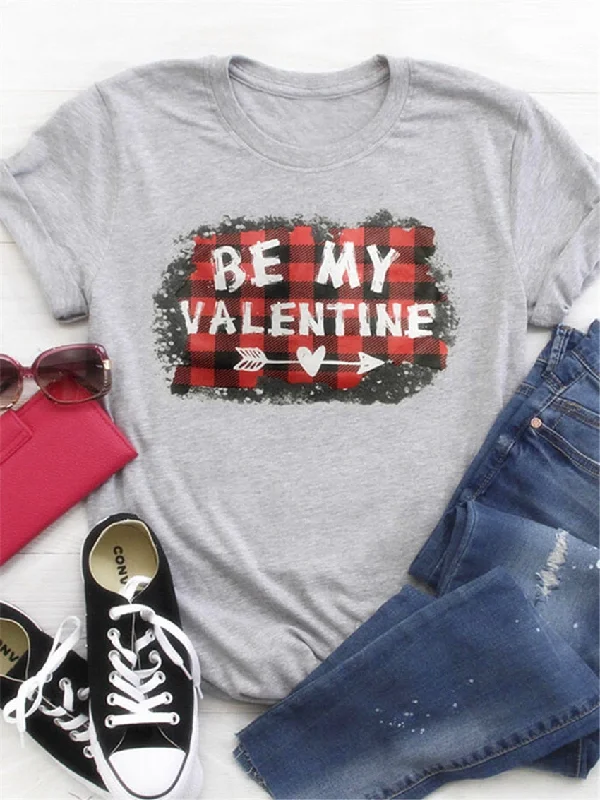 Valentine's Short Sleeve Top Women Cute T-shirt 2020 New Valentine Day Top Summer Tops Tee Large Size Women T Shirts 3XL