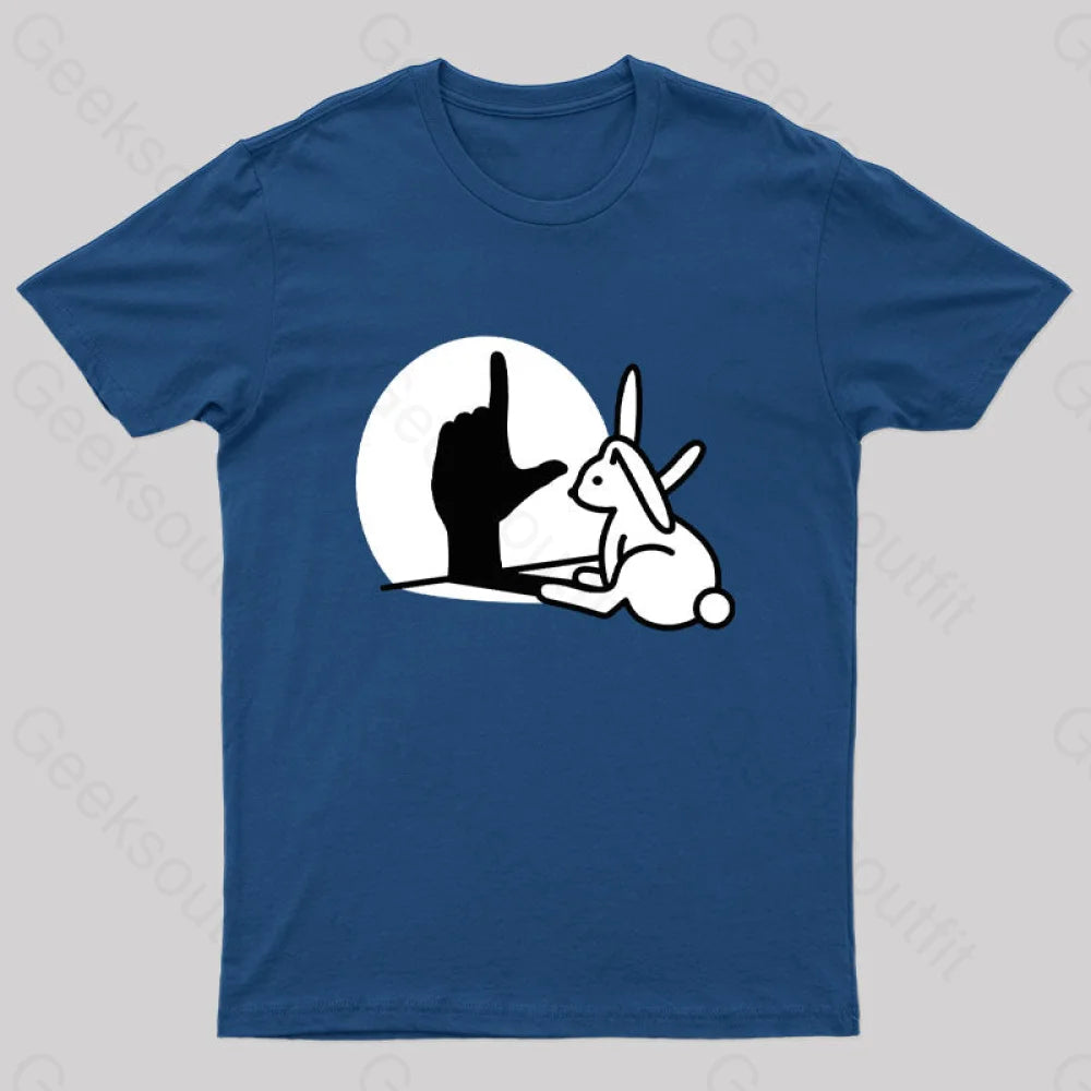 Funny Rabbit Shadow Hand Loser Geek T-Shirt