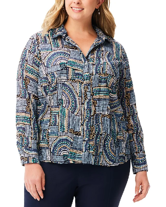 Nic+Zoe  Plus Mosaic Mix Crinkle Shirt