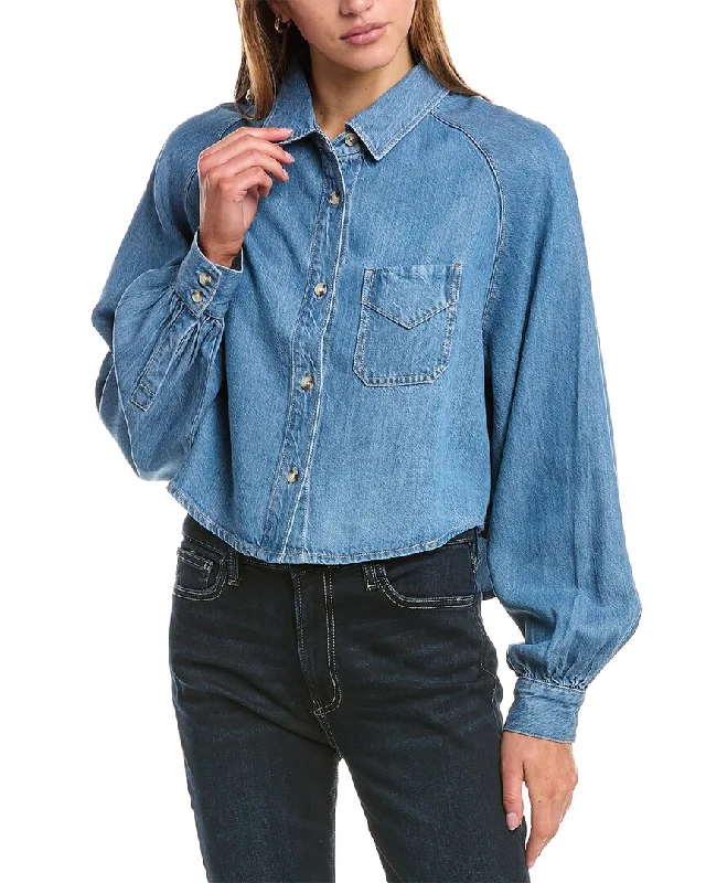 Hudson Jeans Raglan Balloon Sleeve Denim Shirt