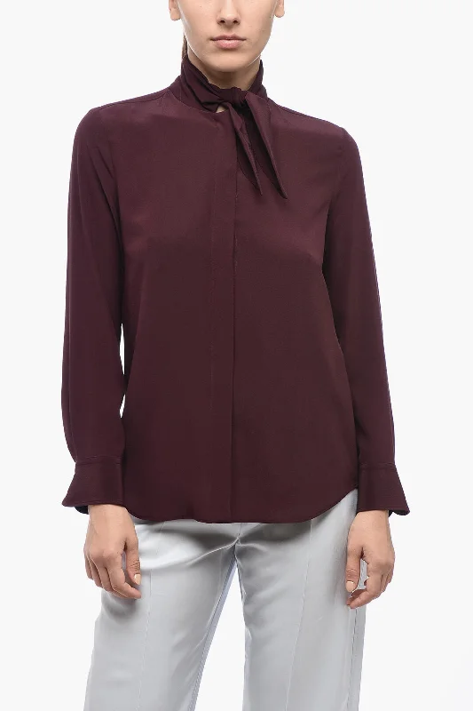 Chloe Crepe-De-Chine Silk Shirt 44 Italian size