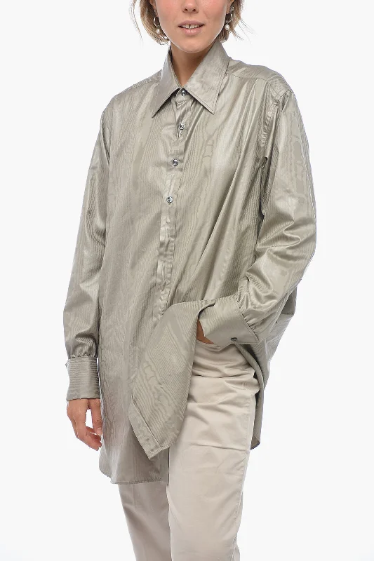 Maison Margiela MM1 Jacquard Satin Shirt with Spread Collar