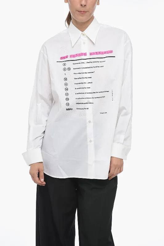 Maison Margiela MM6 Asymmetric Cotton Shirt with Print