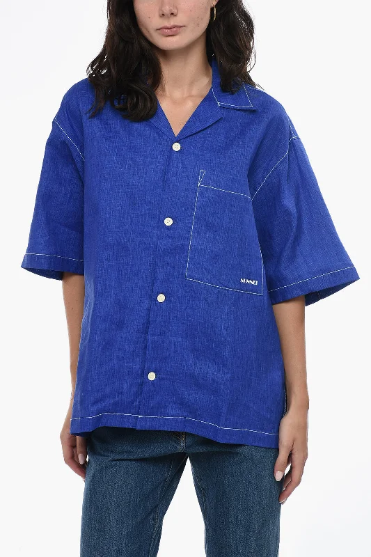 SUNNEI Linen Shirt With Breast Pocket