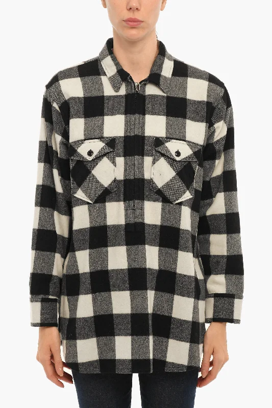 Woolrich ARCHIVE Buffalo Checked POPOVER Overshirt with Double Breast