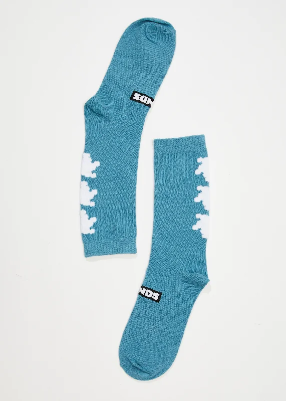 AFENDS Unisex Polar - Crew Socks - Dark Teal