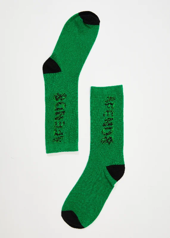 AFENDS Unisex Programmed - Crew Socks - Forest