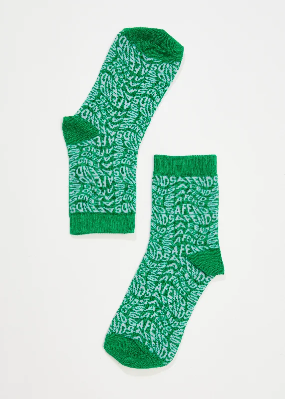 AFENDS Unisex Spiral - Crew Socks - Forest