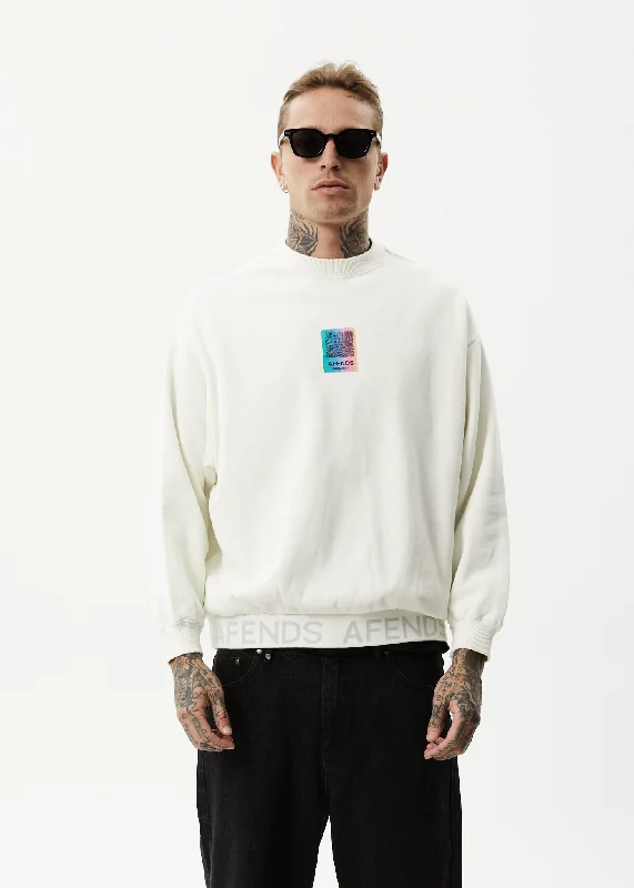 AFENDS Unisex Studio - Unisex Crew Neck Jumper - Off White