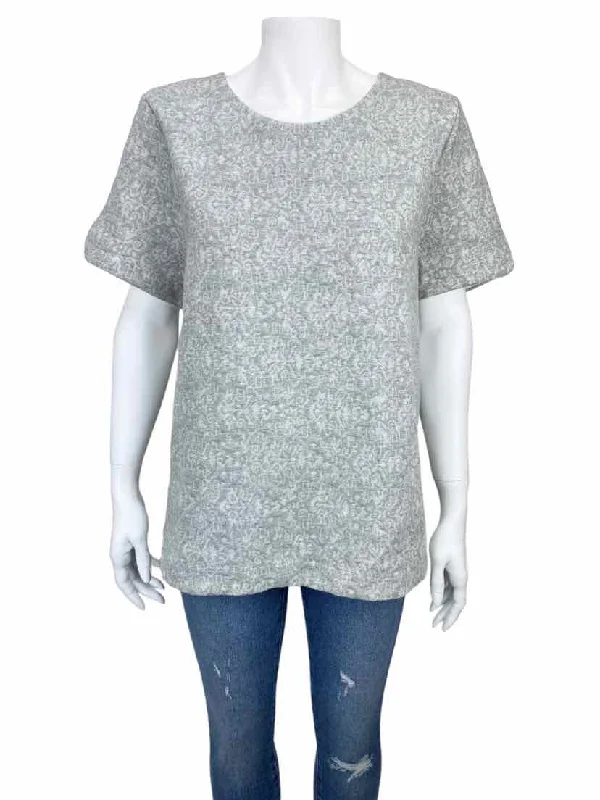 J. Crew Women's Jacquard Knit Top Grey Heathe Size XL with Tags