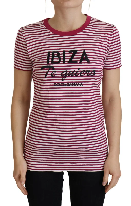 Dolce & Gabbana Exclusive Striped Ibiza Crew Neck Tee