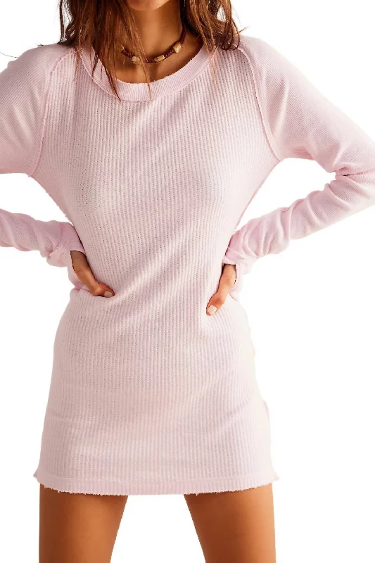 Honey B Crew Neck Top In Pale Pink