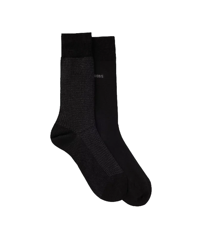 Houndstooth Two-pack of Socks - Black