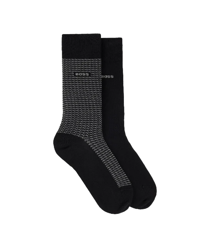 Mini Geom Two-pack of Regular-length Socks - Black