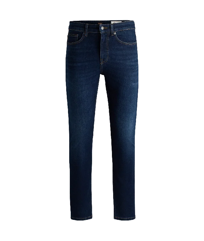 Delaware Slim-fit Jeans in Slubby Super-stretch Denim - Navy