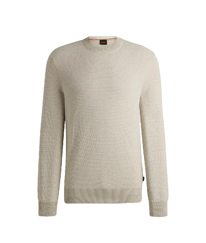 Amercury Regular-fit Sweater in a Two-tone Cotton Blend - Beige