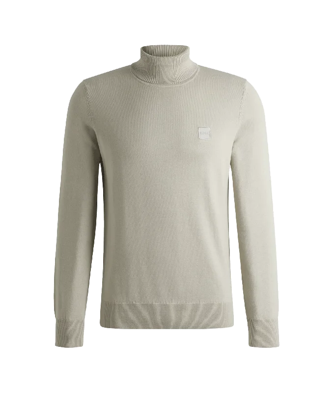 Akiro Rollneck Regular-fit Sweater in Cotton and Cashmere - Beige