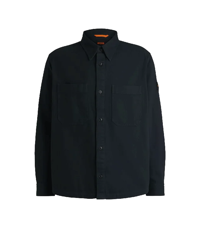 Lerato Oversized-fit Overshirt in Cotton Piqué With Point Collar - Navy