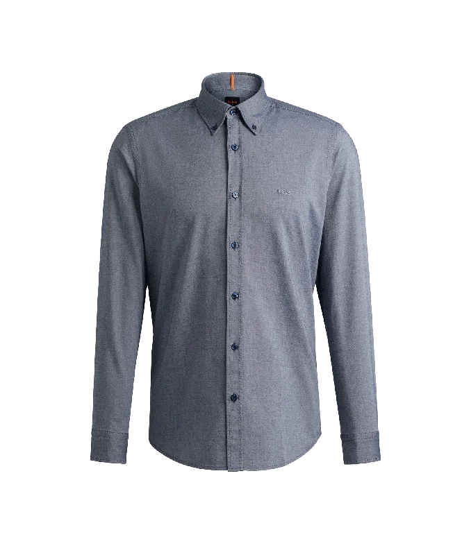 Rickert Button-down Regular-fit Shirt in Oxford Cotton - Navy