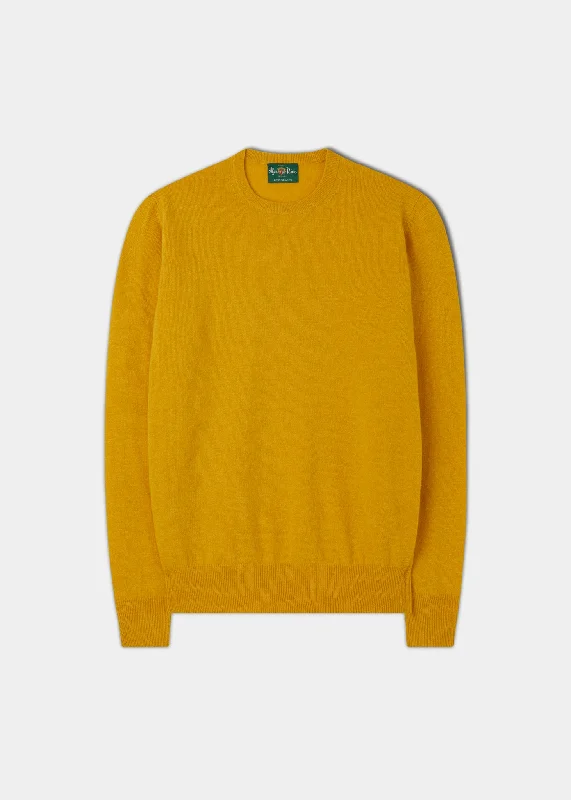 Men's Geelong Lambswool Crew Neck Jumper In Honeybee - Regular Fit