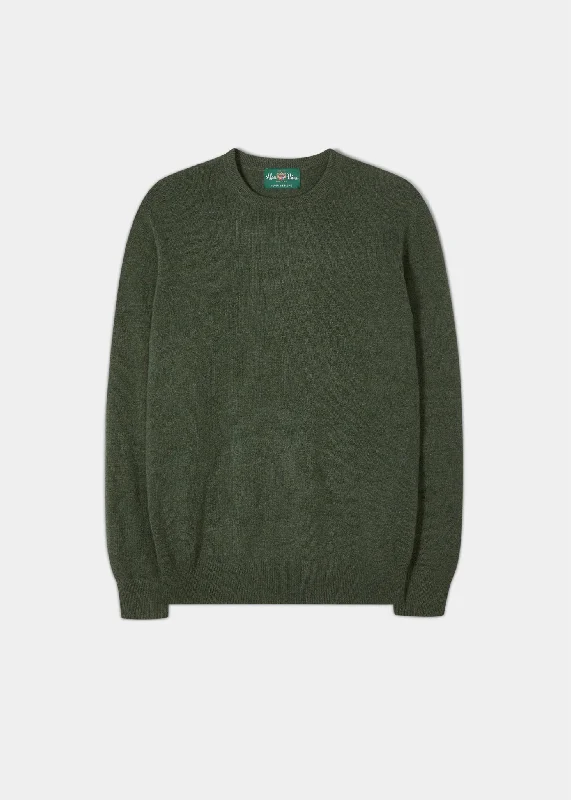 Men's Geelong Lambswool Crew Neck Jumper In Loden - Regular Fit