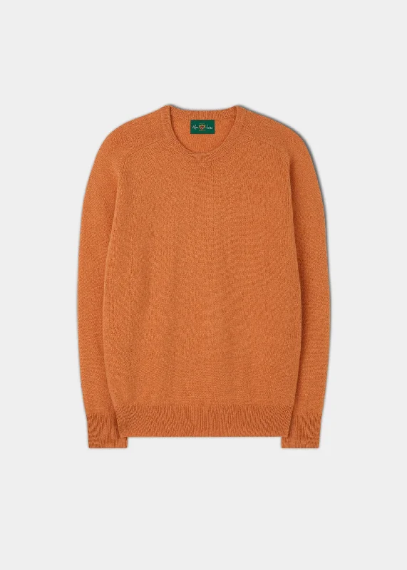 Men's Lambswool Crew Neck Jumper in Jaffa Orange - Classic Fit