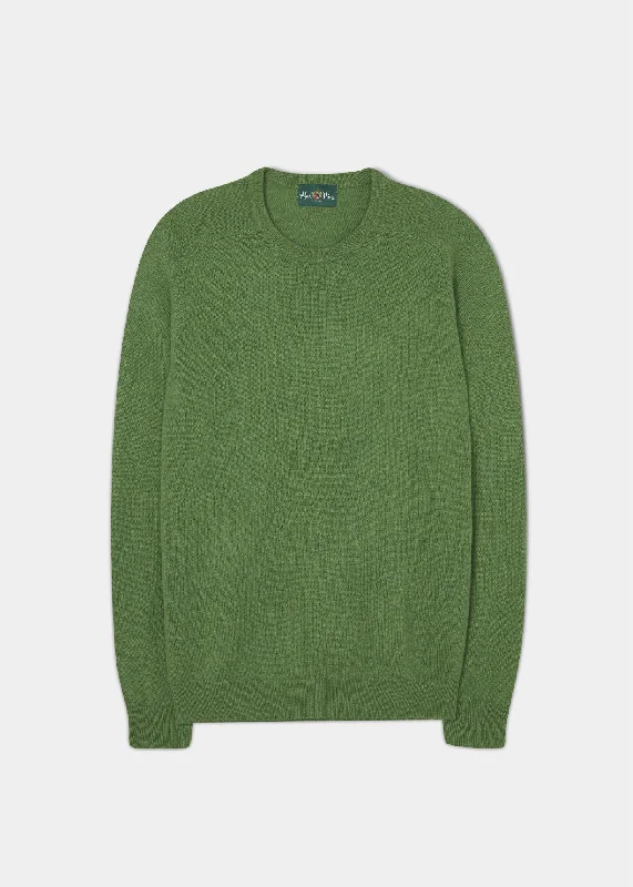 Men's Lambswool Crew Neck Jumper in Palm - Regular Fit