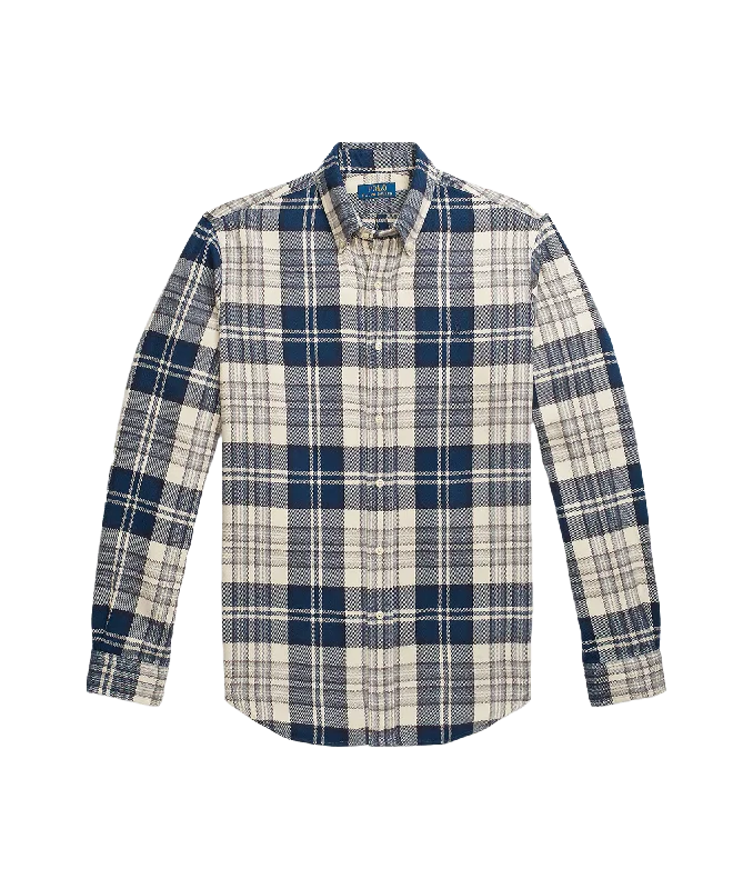 Custom Fit Plaid Brushed Flannel Shirt - Multi